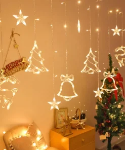 Đèn rèm led giáng sinh trang trí nhà cửa